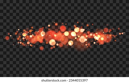 Vector realistic bokeh light effect on transparent