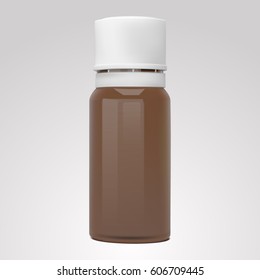 Vector realistic bottle for essential oils and cosmetic products, isolated on gray background