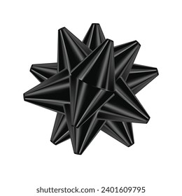 Vector realistic bows of black colors for decoration.
