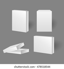 Vector realistic box packs set with shadow