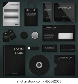Vector realistic brand of green lines mock up. Business abstract concept of branding, marketing and corporate template.