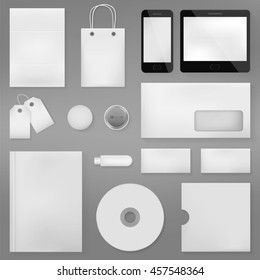 Vector realistic branding stationery mock-up. Business concept of advertising and corporate template.