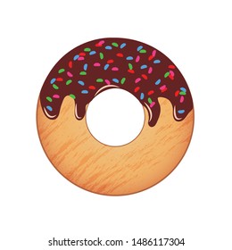 Vector realistic brown donuts  for icons, labels or symbols