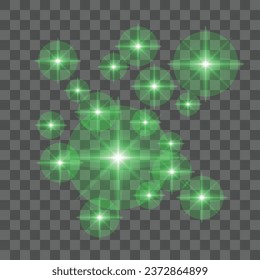 Vector realistic burst of light collection.