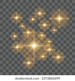 Vector realistic burst of light collection.