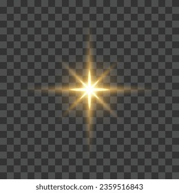 Vector realistic burst of light on white background.