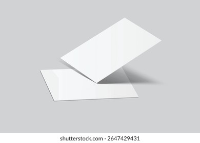 Vector realistic business card mockup template isolated. Empty design for presentation branding, corporate, gift card, play card