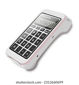 Vector realistic calculator icon isolated on transparent background, design template.