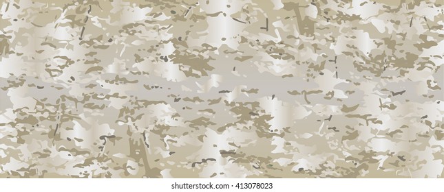 Vector realistic camouflage pattern background editable. Desert badlands sand dirt camouflage pattern