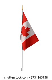 Vector realistic Canada Flag. 3D waving flag textile. Template for products, advertizing, web banners, leaflets, certificates and postcards. illustration
