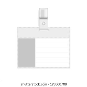 Vector Realistic Card Name or Id Holder isolated on white