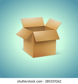 Vector Realistic Cardboard Box Icon