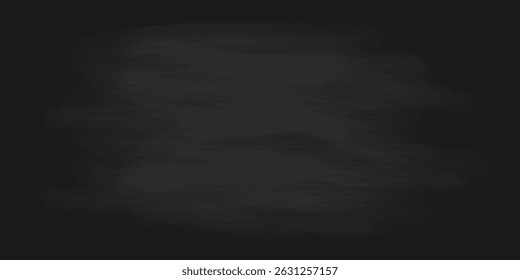 Vector Realistic Chalkboard Texture Background for School, Menu. Black Dirty Wooden Board for Chalk Drawing. 3D Blackboard Design for Kids Education Classroom or Menu Restaurant. Digital Illustration.