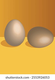 Vector Realistic  Chicken Egg Icon Set Closeup Isolated. Glossy Chicken Eggs.  Front View ,EPS 10 vector illustration,all layers are single for any coustomization.
