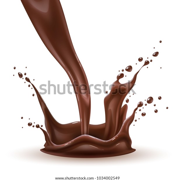 Vector Realistic Chocolate Splash Pouring Liquid Stock Vector (Royalty ...