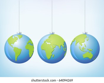 Vector realistic christmas ball ornaments
