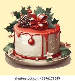 vector realistic christmas chocolates cake collection