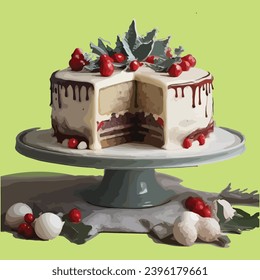 vector realistic christmas chocolates cake collection