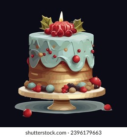 vector realistic christmas chocolates cake collection