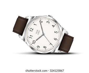 Vector realistic classic watch lay on a white background