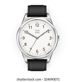 Vector Realistic Classic Watch On A White Background