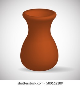 Vector realistic clay jug