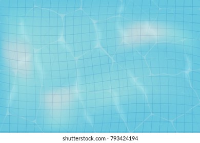 vector realistic clear water in the pool and ceramic tile on the bottom