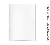 Vector realistic closed book, journal or magazine cover mockup with sheet of A4. Blank front or cover page of sketchbook or notepad template for catalog, brochure design 