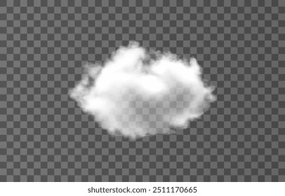 Vector realistic cloud on isolated transparent background. Cloud png.