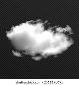 Vector realistic cloud on isolated transparent background. Cloud png.