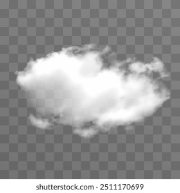 Vector realistic cloud on isolated transparent background. Cloud png.