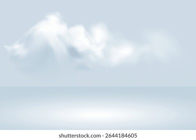 Vector realistic cloud set. Vector weather element on background. Cloud texture, smoke, nature sky or foggy nature illustration isolated on transparent background.