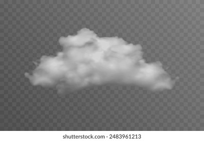 Vector realista nube, humo o niebla sobre fondo transparente aislado. Png en la nube. Nube, humo, niebla.