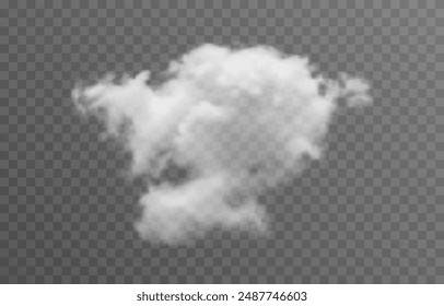 Vector realista nube, humo o niebla sobre fondo transparente aislado. Png en la nube. Nube, humo, niebla.