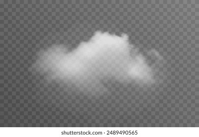 Vector realista nube, humo o niebla sobre fondo transparente aislado. Png en la nube. Nube, humo, niebla.