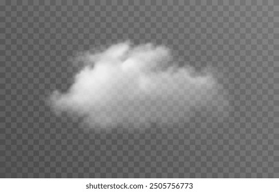 Vector nube realista, humo o niebla sobre fondo transparente aislado. Nube png. Nube, humo, niebla.