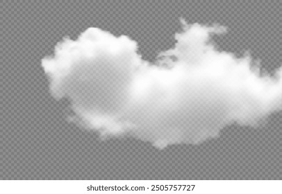 Vector nube realista, humo o niebla sobre fondo transparente aislado. Nube png. Smoke png.