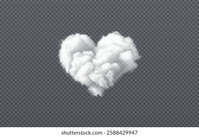 Vector realistic cloud, smoke or fog on isolated transparent background. Cloud png. Smoke png