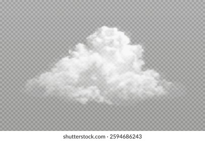 Vector realistic cloud, smoke or fog on isolated transparent background. Cloud png. Smoke png