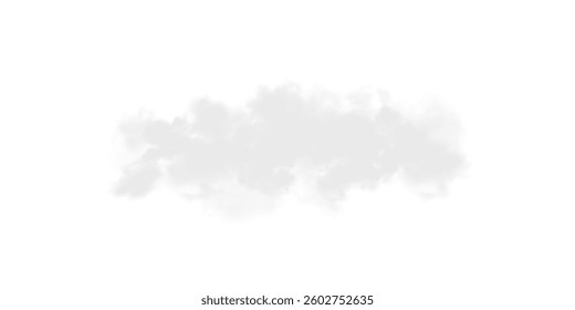 Vector realistic cloud, smoke or fog on isolated transparent background. Cloud png. Cloud, smoke, fog png