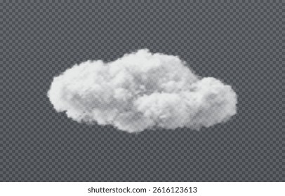 Vector realistic cloud, smoke or fog on isolated transparent background. Cloud png. Smoke png