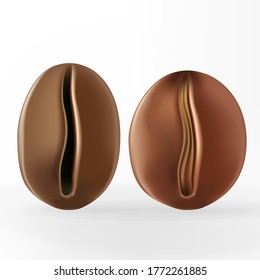 Vector Realistic  Coffee Bean 3D illustration
