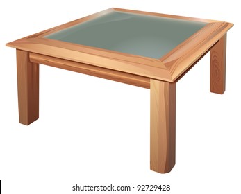 vector realistic coffee table on white background, raster version available