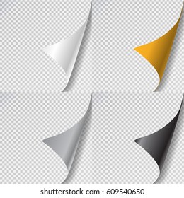 Free Vector  Realistic set of transparent stickers peel off