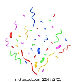 Fondo de confeti colorido vector realista