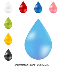 Gotas de color vectoriales realistas