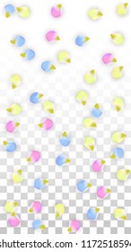 Vector Realistic Colorful Petals Falling on Transparent Background.  Spring Romantic Flowers Illustration. Flying Petals. Sakura Spa Design.  Blossom Confetti. Design Elements for  8 March Card.