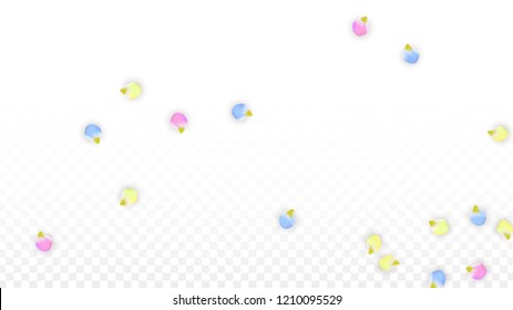 Vector Realistic Colorful Petals Falling on Transparent Background.  Spring Romantic Flowers Illustration. Flying Petals. Sakura Spa Design.  Blossom Confetti. Design Elements for  St. Valentine Day.