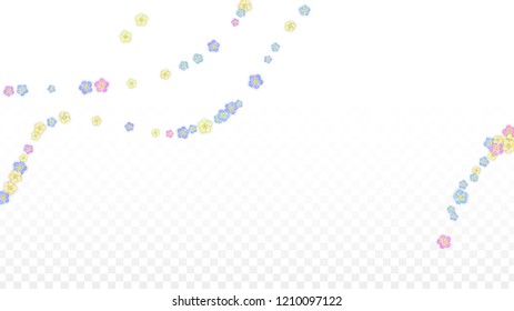 Vector Realistic Colorful Petals Falling on Transparent Background.  Spring Romantic Flowers Illustration. Flying Petals. Sakura Spa Design.  Blossom Confetti. Design Elements for  St. Valentine Day.