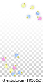 Vector Realistic Colorful Petals Falling on Transparent Background.  Spring Romantic Flowers Illustration. Flying Petals. Sakura Spa Design.  Blossom Confetti. Design Elements for  8 March Card.